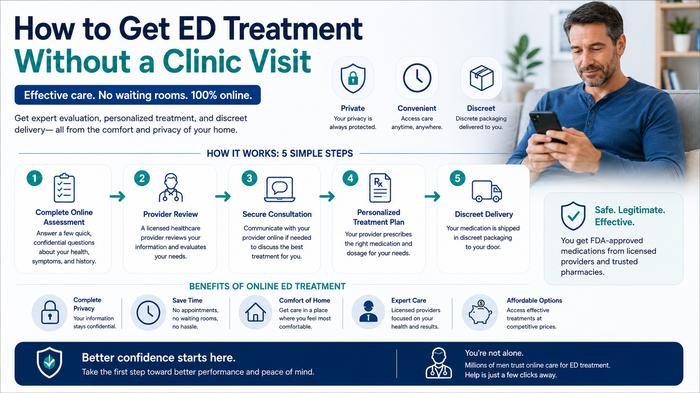 How to Get ED Treatment Without a Clinic Visit