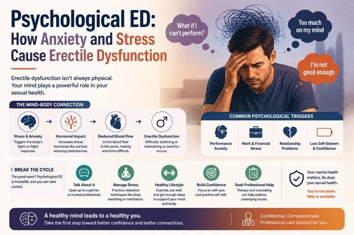 Psychological ED: How Anxiety and Stress Cause Erectile Dysfunction